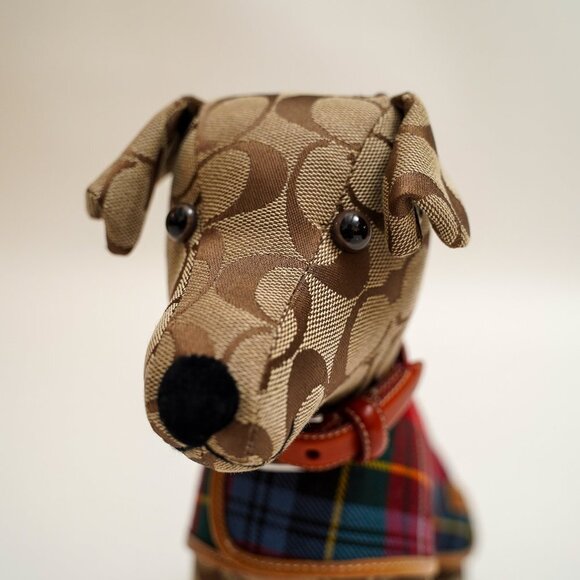 Rare 90's Coach Stuffed Monogram Dog - Picture 2 of 9